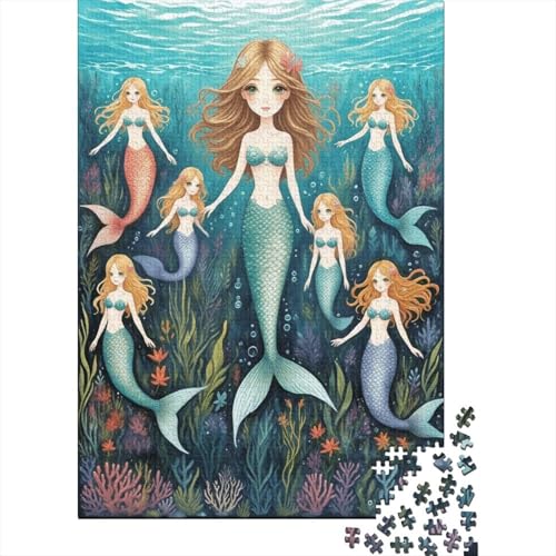 1000 Teile Meerjungfrau Puzzle Für Erwachsene Und Kinder Holzpuzzle Familien Spiel Sieben Meerjungfrauenprinzessinnen Puzzles Wohndekoration Unique Gift 1000pcs (75x50cm) von EMYXPAQM