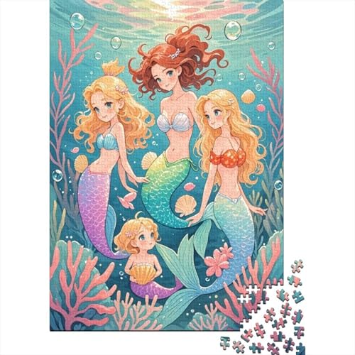 1000 Teile Meerjungfrau Puzzle Für Erwachsene Und Kinder Holzpuzzle Familien Spiel Vier Meerjungfrauenprinzessinnen Puzzles Wohndekoration Geschenk Zum Geburtstag 1000pcs (75x50cm) von EMYXPAQM