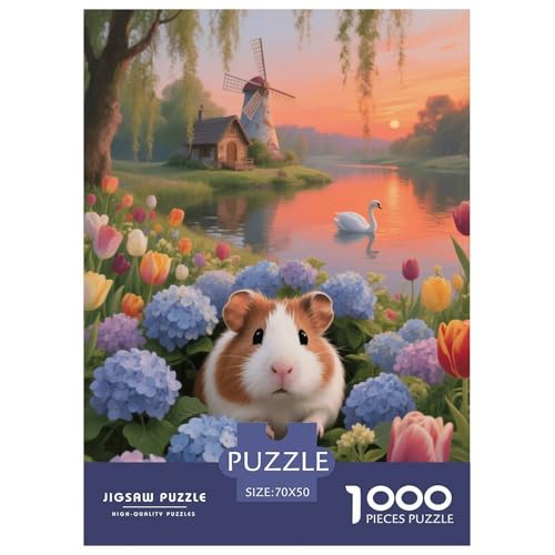 1000 Teile Meerschweinchen Puzzle – Für Erwachsene, Familienspaß & Gemeinsames Spiel, Hortensienbusch Puzzle, Dekoration, Geschenkideen 70x50cm/1000pcs von EMYXPAQM