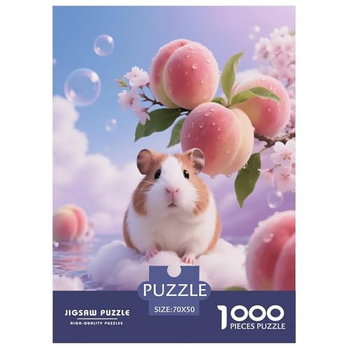 1000 Teile Meerschweinchen Puzzle – Für Erwachsene, Herausforderndes Knobelspiel, Pfirsich Puzzles, Dekoration, Einzigartiges Geschenk 70x50cm/1000pcs von EMYXPAQM