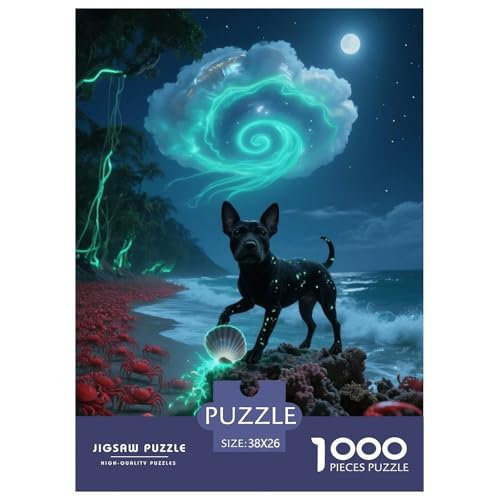 1000 Teile Miniature Bullterrier Puzzle – Für Erwachsene, Familienspaß & Lernspielzeug, Hund Quallenwolke Puzzle, Dekoration, Einzigartiges Geschenk 38x26cm/1000pcs von EMYXPAQM