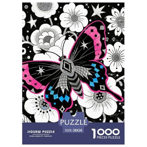 1000 Teile Motte Puzzle Für Erwachsene Und Kinder Herausforderung Spiel Rosa Motte Puzzles Aus Karton Wohndekoration Geschenk Zu Weihnachten 38x26cm/1000pcs von EMYXPAQM