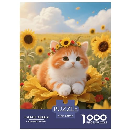 1000 Teile Munchkin Kätzchen Puzzle – Für Erwachsene, Herausforderndes Knobelspiel, Sonnenblumenfeld Puzzles, Dekoration, Geschenk Für Erwachsene 70x50cm/1000pcs 1000 Teile Munchkin Kätzchen Puzzle – Für Erwachsene, Herausforderndes Knobelspiel, Sonnenblumenfeld Puzzles, Dekoration, Geschenk Für Erwachsene 70x50cm/1000pcs von EMYXPAQM