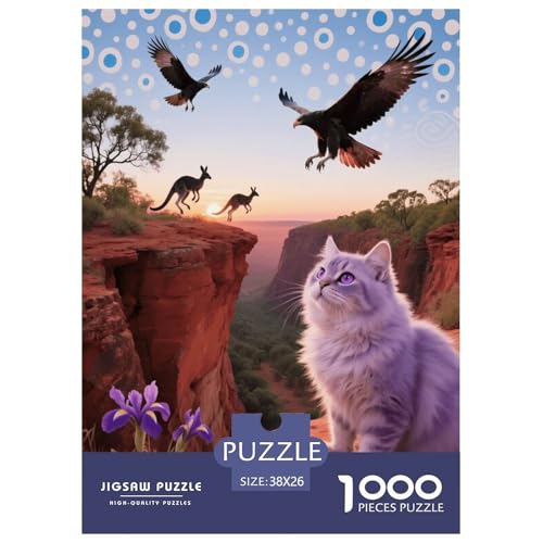 1000 Teile Munchkin Katze Puzzle – Für Erwachsene, Familienspaß & Lernspielzeug, Katze Känguru Adler Puzzle, Wohnkultur, Geschenk Für Erwachsene 38x26cm/1000pcs von EMYXPAQM