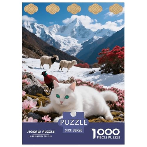 1000 Teile Munchkin Katze Puzzle – Für Erwachsene, Familienspaß & Lernspielzeug, Katze Schneeberg Puzzle, Wohnkultur, Geschenk Zum Geburtstag 38x26cm/1000pcs von EMYXPAQM