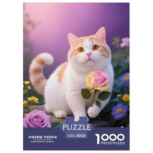1000 Teile Munchkin Katze Puzzle – Für Erwachsene, Herausforderndes Knobelspiel, Rosenbusch Puzzles, Dekoration, Einzigartiges Geschenk 38x26cm/1000pcs 1000 Teile Munchkin Katze Puzzle – Für Erwachsene, Herausforderndes Knobelspiel, Rosenbusch Puzzles, Dekoration, Einzigartiges Geschenk 38x26cm/1000pcs von EMYXPAQM