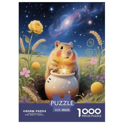 1000 Teile Murmeltier Puzzle Für Erwachsene Und Kinder Geschicklichkeitsspiel Murmeltier Blumen Puzzles Aus Karton Wohndekoration Einzigartiges Geschenk 38x26cm/1000pcs von EMYXPAQM