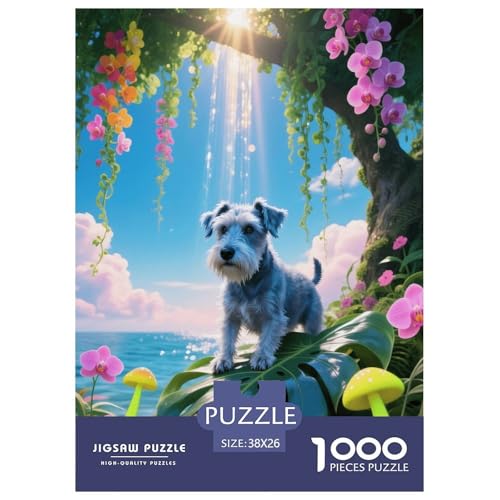 1000 Teile Norfolk Terrier Puzzle – Für Erwachsene, Familienspaß & Lernspielzeug, Hund Blumenpflanze Puzzle, Wohnkultur, Einzigartiges Geschenk 38x26cm/1000pcs von EMYXPAQM