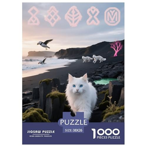 1000 Teile Norwegische Waldkatze Puzzle – Für Erwachsene, Familienspaß & Lernspielzeug, Katze Fuchs Vogel Puzzle, Wohnkultur, Geschenk Für Erwachsene 38x26cm/1000pcs von EMYXPAQM