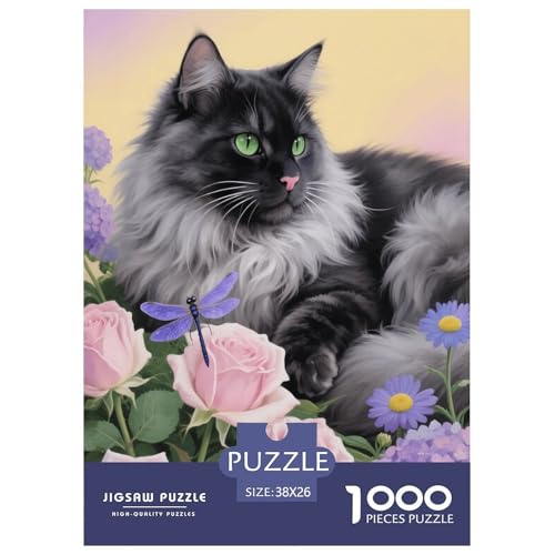 1000 Teile Norwegische Waldkatze Puzzle – Für Erwachsene, Herausforderndes Knobelspiel, Rosen und Hortensien Puzzles, Wohnkultur, Einzigartiges Geschenk 38x26cm/1000pcs 1000 Teile Norwegische Waldkatze Puzzle – Für Erwachsene, Herausforderndes Knobelspiel, Rosen und Hortensien Puzzles, Wohnkultur, Einzigartiges Geschenk 38x26cm/1000pcs von EMYXPAQM