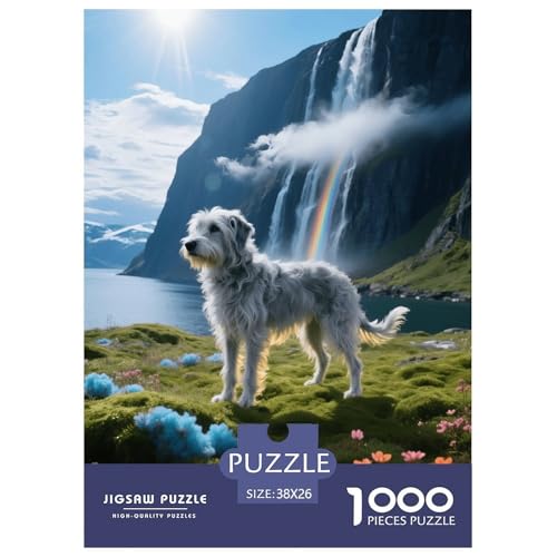 1000 Teile Norwegischer Lundehund Puzzle – Für Erwachsene, Familienspaß & Lernspielzeug, Hund See Wasserfall Puzzles, Wohnkultur, Geschenk Für Kinder 38x26cm/1000pcs von EMYXPAQM