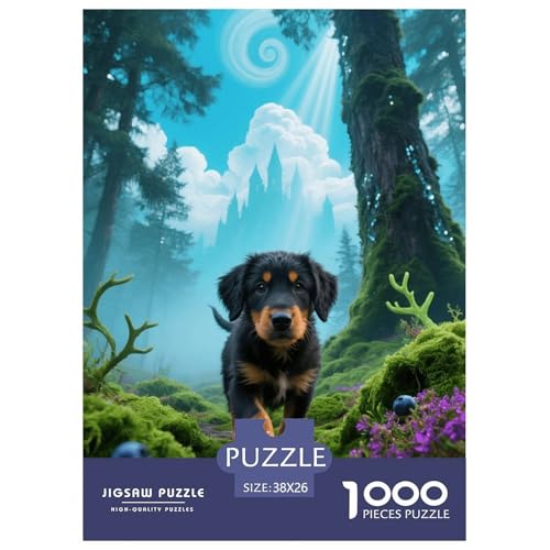 1000 Teile Norwegischer Lundehund Puzzle – Für Erwachsene, Familienspaß & Lernspielzeug, Hund Wald Puzzle, Wohnkultur, Geschenkideen 38x26cm/1000pcs von EMYXPAQM