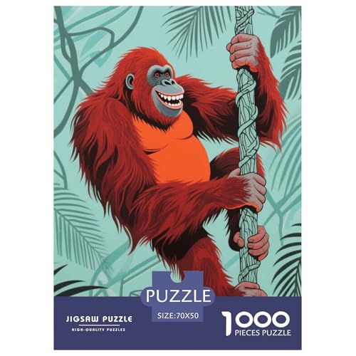 1000 Teile Orang-Utan Puzzle Für Erwachsene Und Kinder Geschicklichkeitsspiel Orang-Utan Dschungel Puzzles Aus Karton Wohndekoration Geschenk Zum Geburtstag 70x50cm/1000pcs von EMYXPAQM