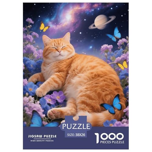 1000 Teile Orange Katze Puzzle – Für Erwachsene, Herausforderndes Knobelspiel, Sternennacht Blumen Puzzle, Wohnkultur, Geschenk Für Erwachsene 38x26cm/1000pcs 1000 Teile Orange Katze Puzzle – Für Erwachsene, Herausforderndes Knobelspiel, Sternennacht Blumen Puzzle, Wohnkultur, Geschenk Für Erwachsene 38x26cm/1000pcs von EMYXPAQM