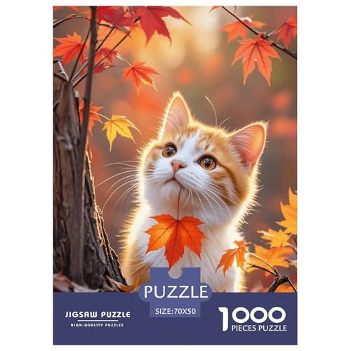 1000 Teile Oranges Kätzchen Puzzle – Für Erwachsene, Herausforderndes Knobelspiel, Autumn Maple Wald Puzzles, Wohnkultur, Geschenk Für Kinder 70x50cm/1000pcs 1000 Teile Oranges Kätzchen Puzzle – Für Erwachsene, Herausforderndes Knobelspiel, Autumn Maple Wald Puzzles, Wohnkultur, Geschenk Für Kinder 70x50cm/1000pcs von EMYXPAQM