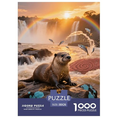 1000 Teile Otter Puzzle – Für Erwachsene, Anspruchsvolles Spiel, Wasserfall Puzzles, DekoRatteion, Einzigartiges Geschenk 38x26cm/1000pcs 1000 Teile Otter Puzzle – Für Erwachsene, Anspruchsvolles Spiel, Wasserfall Puzzles, DekoRatteion, Einzigartiges Geschenk 38x26cm/1000pcs von EMYXPAQM