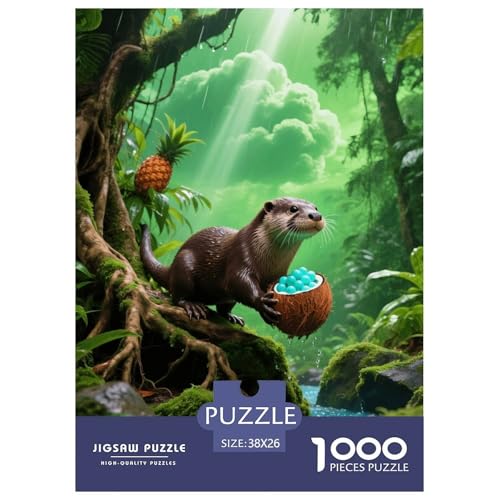 1000 Teile Otter Puzzle – Für Erwachsene, Herausforderndes Denkspiel, Tropical RainWald Puzzle, DekoRatteion, Geschenk Zum Geburtstag 38x26cm/1000pcs von EMYXPAQM