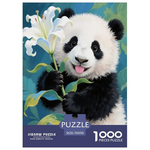 1000 Teile Panda Junges Puzzle – Für Erwachsene, Herausforderndes Knobelspiel, Lilie Puzzle, Wohnkultur, Geschenk Für Kinder 70x50cm/1000pcs 1000 Teile Panda Junges Puzzle – Für Erwachsene, Herausforderndes Knobelspiel, Lilie Puzzle, Wohnkultur, Geschenk Für Kinder 70x50cm/1000pcs von EMYXPAQM