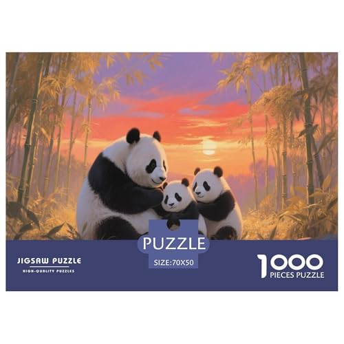 1000 Teile Panda Puzzle Für Erwachsene Und Kinder Familien Spiel Puzzles Aus Karton Wohndekoration Geschenk Zum Geburtstag 70x50cm/1000pcs von EMYXPAQM
