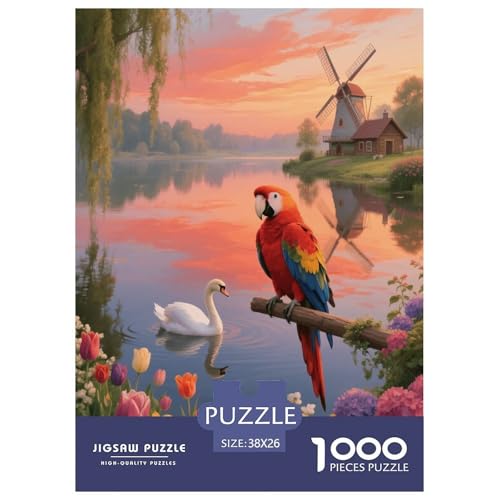 1000 Teile Papagei Puzzle – Für Erwachsene, Herausforderndes Knobelspiel, Träumerische Landschaft Puzzles, Dekoration, Geschenkideen 38x26cm/1000pcs 1000 Teile Papagei Puzzle – Für Erwachsene, Herausforderndes Knobelspiel, Träumerische Landschaft Puzzles, Dekoration, Geschenkideen 38x26cm/1000pcs von EMYXPAQM