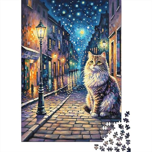 1000 Teile Perserkatze Puzzle Für Erwachsene Und Kinder Holzpuzzle Familien Spiel Perserkatze Straße Puzzle Wohndekoration Geschenk Zum Geburtstag 1000pcs (75x50cm) von EMYXPAQM