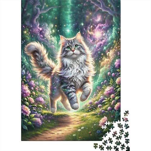 1000 Teile Perserkatze Puzzle Für Erwachsene Und Kinder Holzpuzzle Familien Spiel Perserkatze Zauberwald Puzzles Wohndekoration Unique Gift 1000pcs (75x50cm) von EMYXPAQM