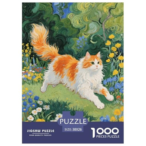 1000 Teile Persian Katze Puzzle Für Erwachsene Und Kinder Geschicklichkeitsspiel Perser Garten Puzzles Aus Karton Wohndekoration Geschenk Für Erwachsene 38x26cm/1000pcs von EMYXPAQM