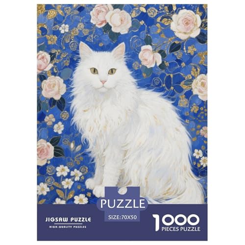 1000 Teile Persian Katze Puzzle Für Erwachsene Und Kinder Geschicklichkeitsspiel Persian Katzenblumen Puzzle Aus Karton Wohndekoration Geschenkideen 70x50cm/1000pcs von EMYXPAQM