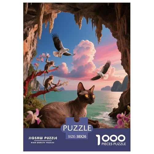 1000 Teile Peterbald Katze Puzzle Für Jugendliche Und Erwachsene Entspannung Spiel Katze Höhle Affen Puzzle Aus Karton Wohndekoration Geschenk Für Erwachsene 38x26cm/1000pcs 1000 Teile Peterbald Katze Puzzle Für Jugendliche Und Erwachsene Entspannung Spiel Katze Höhle Affen Puzzle Aus Karton Wohndekoration Geschenk Für Erwachsene 38x26cm/1000pcs von EMYXPAQM