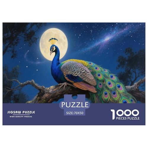 1000 Teile Pfau Puzzle Für Erwachsene Und Kinder Pädagogisches Spiel Puzzle Aus Karton Wohndekoration Einzigartiges Geschenk 70x50cm/1000pcs von EMYXPAQM