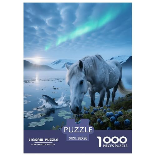 1000 Teile Pferd Puzzle – Für Erwachsene, Anspruchsvolles Spiel, See Puzzles, Wohnkultur, Geschenk Für Kinder 38x26cm/1000pcs von EMYXPAQM