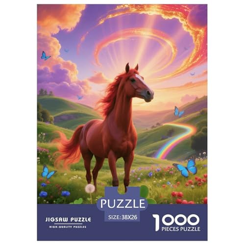 1000 Teile Pferd Puzzle – Für Erwachsene, Familienfreundlicher Denkspaß, Blumenmeer Puzzles, Dekoration, Geschenkideen 38x26cm/1000pcs von EMYXPAQM