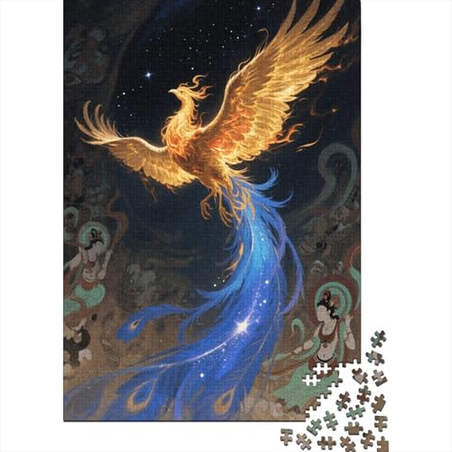 1000 Teile Phönix Puzzle Für Erwachsene Und Kinder Holzpuzzle Familien Spiel Feuerphönix Sternenhimmel Puzzles Wohndekoration Geschenk Zum Geburtstag 1000pcs (75x50cm) von EMYXPAQM