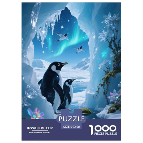 1000 Teile Pinguin Puzzle – Für Erwachsene, Anspruchsvolles Spiel, Antarktischer Gletscher Puzzles, Wohnkultur, Einzigartiges Geschenk 70x50cm/1000pcs von EMYXPAQM