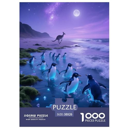 1000 Teile Pinguin Puzzle – Für Erwachsene, Anspruchsvolles Spiel, Bucht Puzzles, Wohnkultur, Geschenk Für Kinder 38x26cm/1000pcs von EMYXPAQM