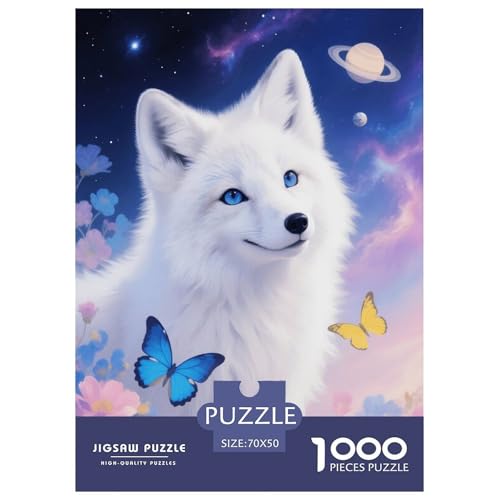 1000 Teile Polarfuchs Puzzle – Für Erwachsene, Herausforderndes Knobelspiel, Nebula Blumenmeer Puzzle, Wohnkultur, Einzigartiges Geschenk 70x50cm/1000pcs von EMYXPAQM