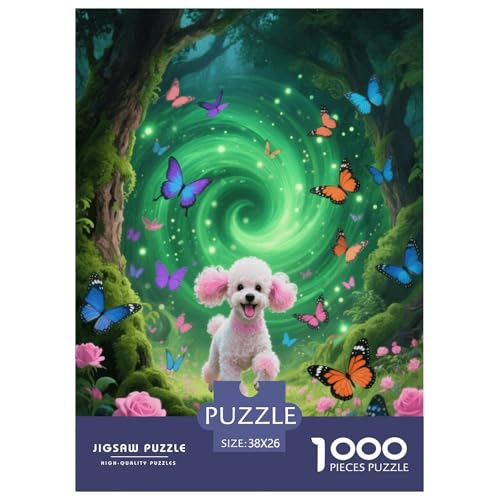 1000 Teile Pudel Puzzle Für Erwachsene Und Kinder Geschicklichkeitsspiel Pudel Wirbel Dschungel Puzzles Aus Karton Wohndekoration Geschenkideen 38x26cm/1000pcs von EMYXPAQM