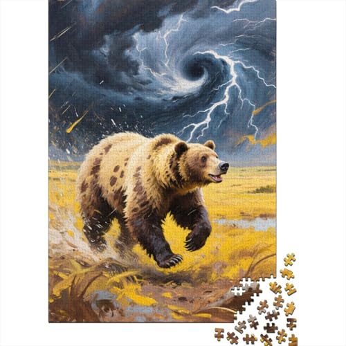 1000 Teile Puzzle Braunbär Präriesturm Holz-Puzzle Für Jugendliche & Erwachsene - Klassische Herausforderung, Moderne Wohnkultur, Geschenk 1000pcs (75x50cm) von EMYXPAQM