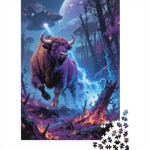 1000 Teile Puzzle Europäischer Bison Raumschiffruinen Holz-Puzzle Für Jugendliche & Erwachsene - Klassische Herausforderung, Wohnkultur, Einzigartiges Geschenk 1000pcs (75x50cm) von EMYXPAQM