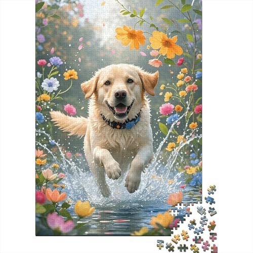 1000 Teile Puzzle Labrador Retriever Wassersprung Holz-Puzzle Für Jugendliche & Erwachsene - Klassische Herausforderung, Moderne Wohnkultur, Geschenkideen 1000pcs (75x50cm) von EMYXPAQM
