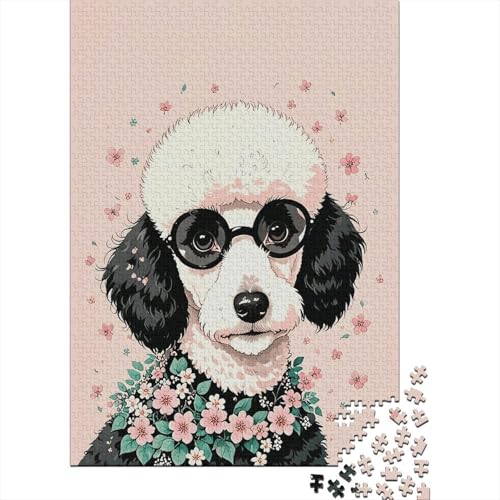 1000 Teile Puzzle Pudel mit Brille Holz-Puzzle Für Jugendliche & Erwachsene - Klassische Herausforderung, Home-Dekoration, Einzigartiges Geschenk 1000pcs (75x50cm) von EMYXPAQM