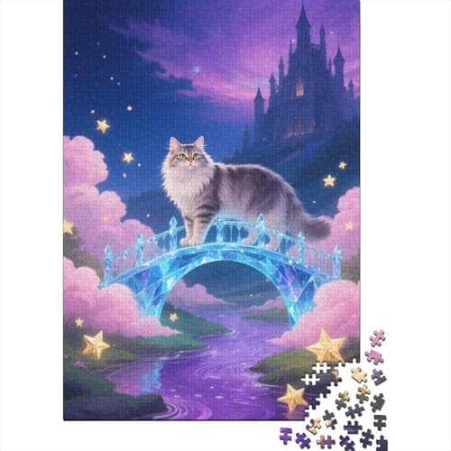 1000 Teile Puzzle Sibirische Katze Kristallbrückenburg Holz-Puzzle Für Jugendliche & Erwachsene - Klassische Herausforderung, Wohnkultur, Einzigartiges Geschenk 1000pcs (75x50cm) von EMYXPAQM