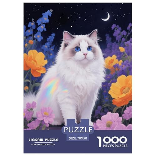 1000 Teile Ragdoll Katze Puzzle – Für Erwachsene, Familienfreundlicher Denkspaß, Sternenmeer aus Blumen Puzzle, Dekoration, Geschenk Zum Geburtstag 70x50cm/1000pcs 1000 Teile Ragdoll Katze Puzzle – Für Erwachsene, Familienfreundlicher Denkspaß, Sternenmeer aus Blumen Puzzle, Dekoration, Geschenk Zum Geburtstag 70x50cm/1000pcs von EMYXPAQM