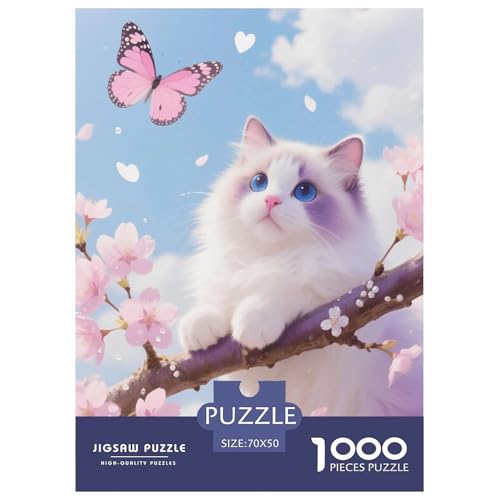 1000 Teile Ragdoll Katze Puzzle – Für Erwachsene, Herausforderndes Knobelspiel, Rosa Kirschblüte Puzzles, Wohnkultur, Geschenk Zum Geburtstag 70x50cm/1000pcs 1000 Teile Ragdoll Katze Puzzle – Für Erwachsene, Herausforderndes Knobelspiel, Rosa Kirschblüte Puzzles, Wohnkultur, Geschenk Zum Geburtstag 70x50cm/1000pcs von EMYXPAQM