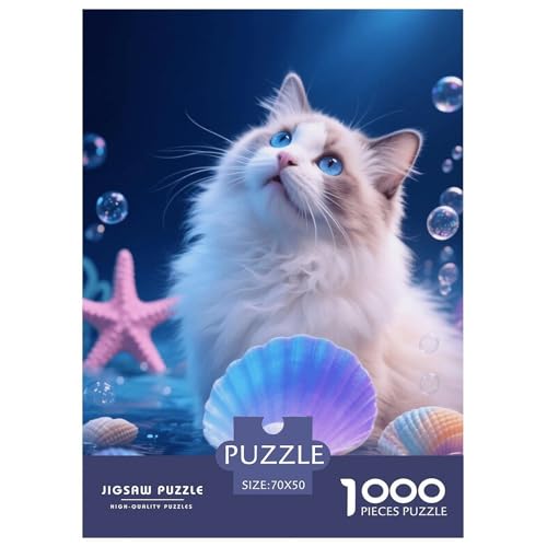 1000 Teile Ragdoll Puzzle Für Erwachsene Und Kinder Geschicklichkeitsspiel Ragdoll Muscheln Puzzle Aus Karton Wohndekoration Geschenk Zu Weihnachten 70x50cm/1000pcs von EMYXPAQM