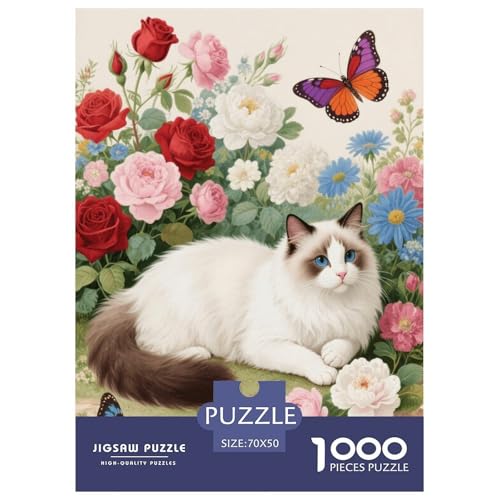 1000 Teile Ragdoll Puzzle Für Erwachsene Und Kinder Herausforderung Spiel Ragdoll Blumen Puzzles Aus Karton Wohndekoration Einzigartiges Geschenk 70x50cm/1000pcs von EMYXPAQM