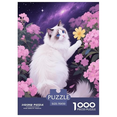 1000 Teile Ragdoll Puzzle Für Jugendliche Und Erwachsene Pädagogisches Spiel Ragdoll Blumenmeer Puzzle Aus Karton Wohndekoration Unique Gift 70x50cm/1000pcs von EMYXPAQM