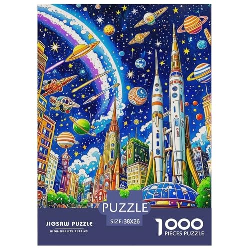 1000 Teile Rakete Puzzle Für Erwachsene Und Kinder Geschicklichkeitsspiel Planetenrakete Puzzles Aus Karton Wohndekoration Geschenk Für Erwachsene 38x26cm/1000pcs von EMYXPAQM