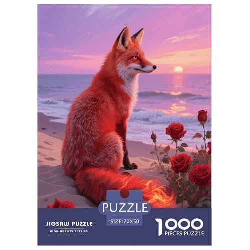 1000 Teile Red Fuchs Puzzle Für Erwachsene Und Kinder Geschicklichkeitsspiel Rotfuchs Sonnenuntergang Puzzle Aus Karton Wohndekoration Geschenk Für Erwachsene 70x50cm/1000pcs von EMYXPAQM