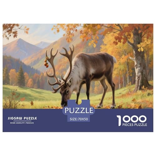 1000 Teile Rentier Puzzle Für Erwachsene Und Kinder Pädagogisches Spiel Puzzle Aus Karton Wohndekoration Geschenkideen 70x50cm/1000pcs von EMYXPAQM